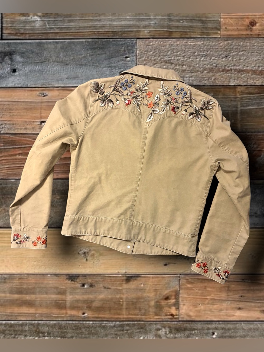 RALPH LAUREN EMBROIDERED WESTERN STYLE CANVAS JACKET- WOMEN’S SIZE SMALL